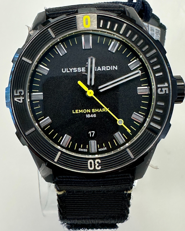 2022 Ulysse Nardin Diver Lemon Shark Limited Edition 42MM Steel Black Dial (8163-175/92-LEMONSHARK)