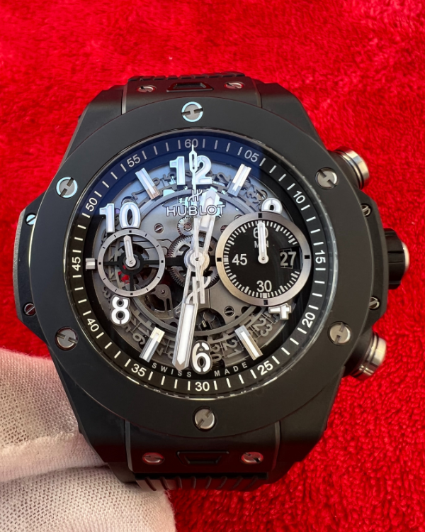 Hublot Big Bang Unico Black Magic 44MM Skeleton Dial Rubber Strap (421.CI.1170.RX)