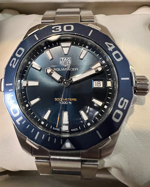 No Reserve -TAG Heuer 300M 41MM Quartz Steel Blue Dial (WAY111A.BA0928)