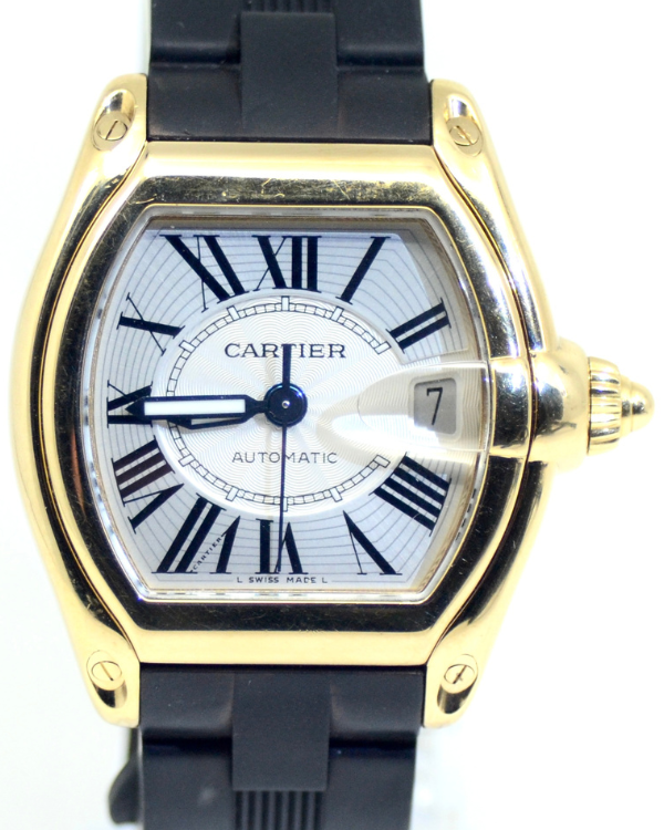 Cartier Roadster De Cartier 37X44MM Silver Dial Rubber Strap (2524)