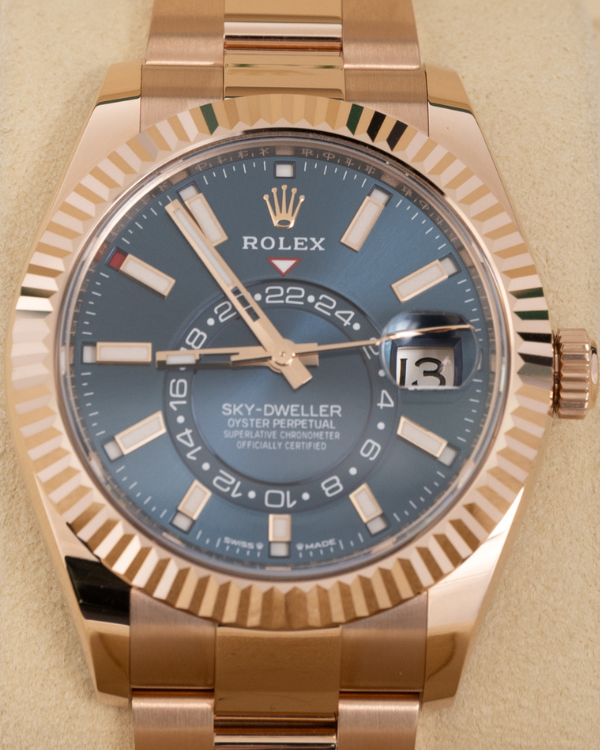 2023 Rolex Sky-Dweller 42MM Blue Dial Everose Gold Bracelet (336935)