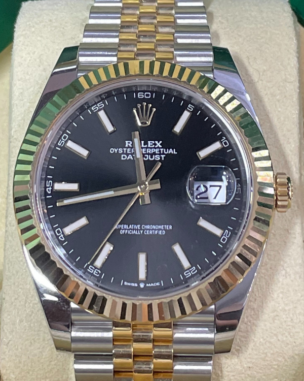 2022 Rolex Datejust 41MM Black Dial Two-Tone Jubilee Bracelet (126333)