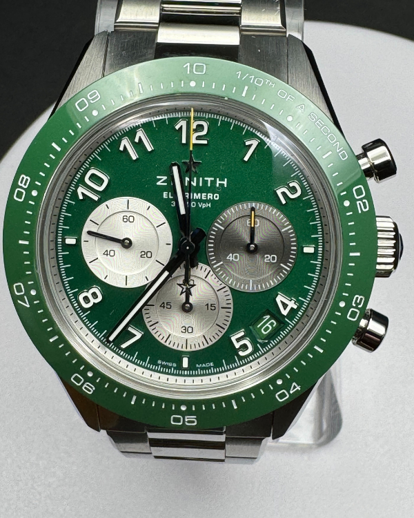 2023 Zenith Chronomaster Sport X Aaron Rodger 41MM Green Dial Steel Bracelet (03.3117.3600/56.M3100)