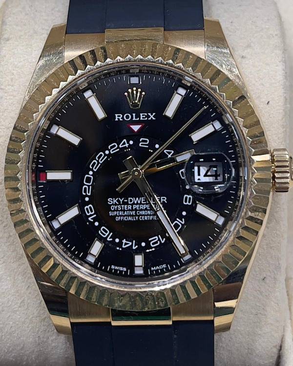 2022 Rolex Sky-Dweller Yellow Gold Black Dial (326238)