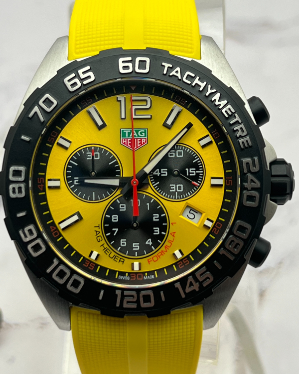 2023 TAG Heuer Formula 1 43MM Yellow Dial Rubber Strap (CAZ101AM.FT805 ...