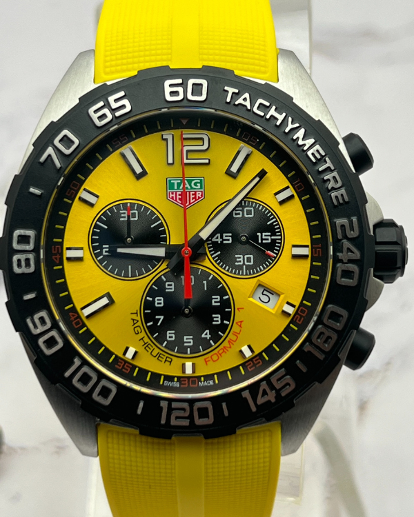 2023 TAG Heuer Formula 1 43MM Yellow Dial Rubber Strap (CAZ101AM.FT8054)
