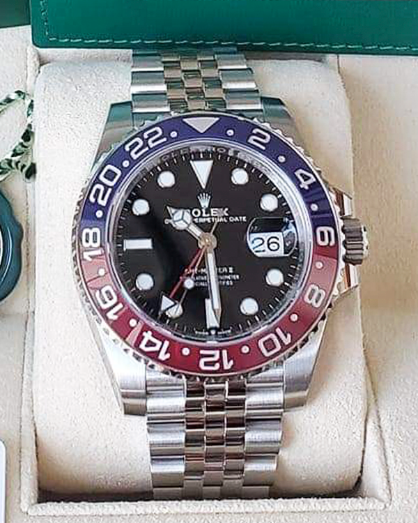 2021 Rolex GMT-Master II Pepsi Jubilee Bracelet Black Dial (126710BLRO)