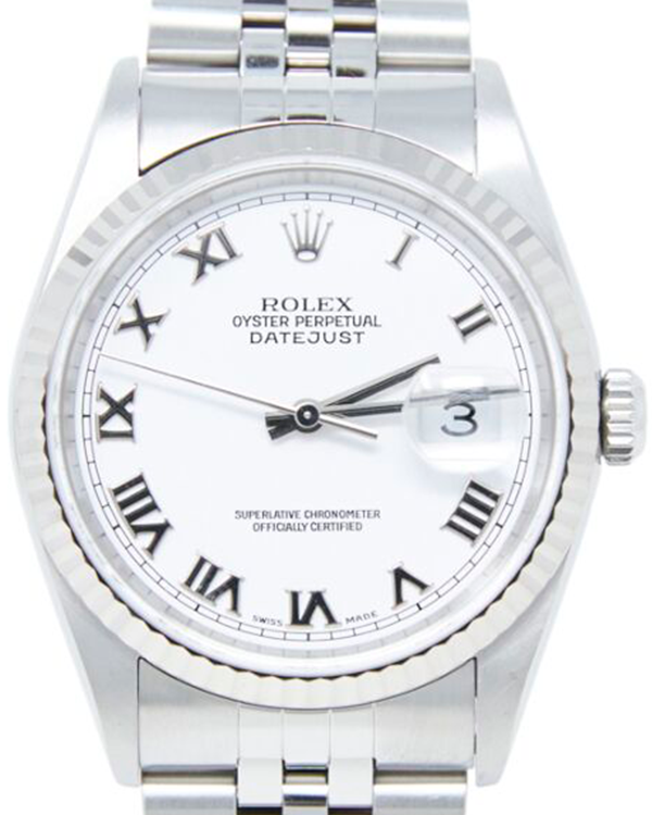 Rolex Datejust 36MM White Dial Steel Jubilee Bracelet (16234)