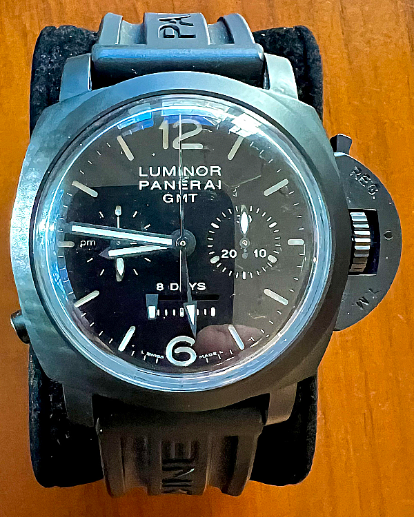 Panerai Luminor 1950 8 Days GMT 44M Black Dial Rubber Strap (PAM00317)