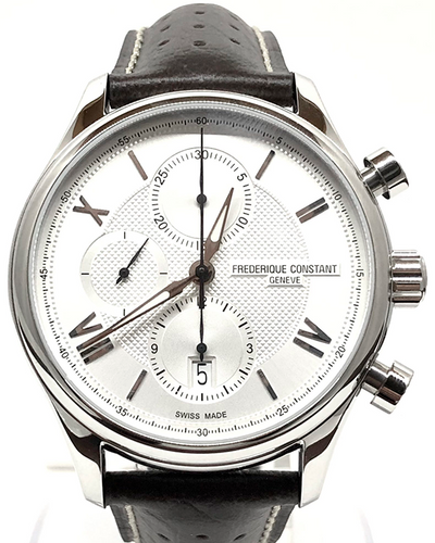 2024 Frederique Constant Runabout Chronograph 42MM Silver Dial Leather Strap (FC-392MS5B6)