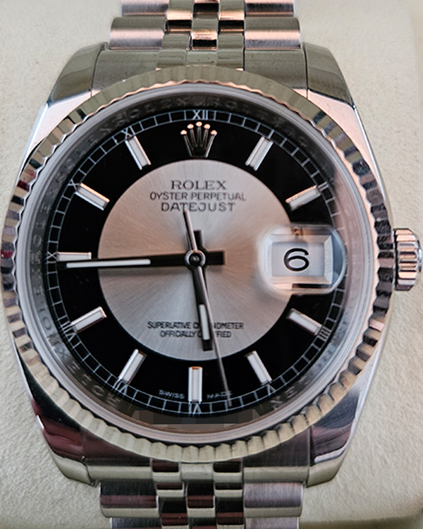 2009 Rolex Datejust 36MM Black Tuxedo Dial Jubilee Bracelet (116234)