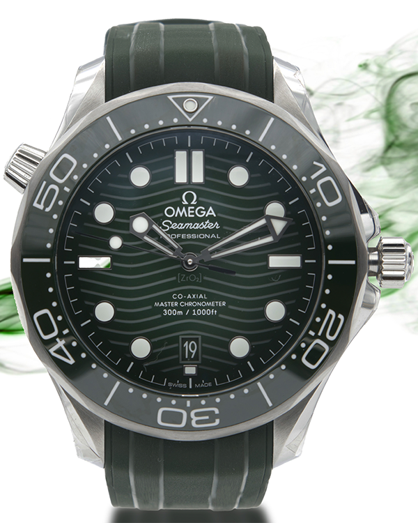 2022 Omega Seamaster Professional Diver 300M 42MM Green Dial Rubber Strap (210.32.42.20.10.001)