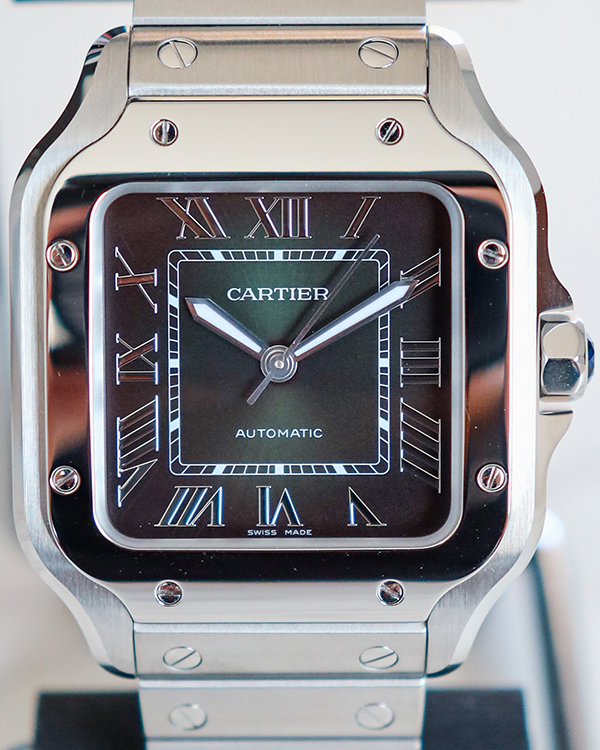 New Release - Cartier Santos De Cartier Steel Green Dial (WSSA0061)