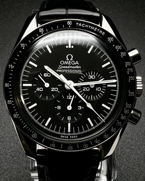 2021 Omega Speedmaster Professional Moonwatch 42MM Black Dial Leather Strap (311.33.42.30.01.001)