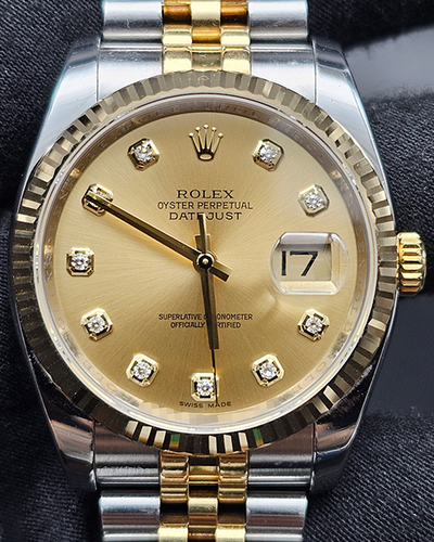 2012 Rolex Datejust 36MM Champagne Dial Two-Tone Jubilee Bracelet (116233)