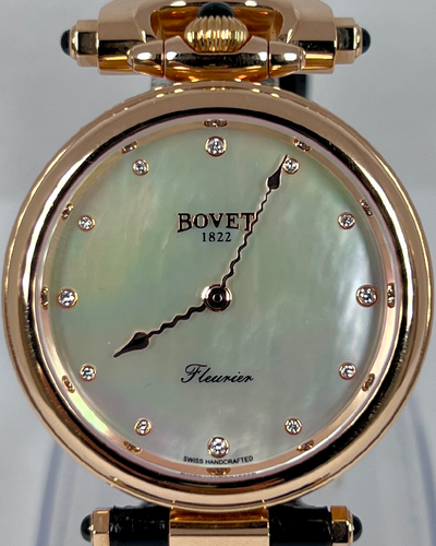 Bovet Amadeo Fleurier 39MM Mother of Pearl Dial Leather Strap (AF39003)