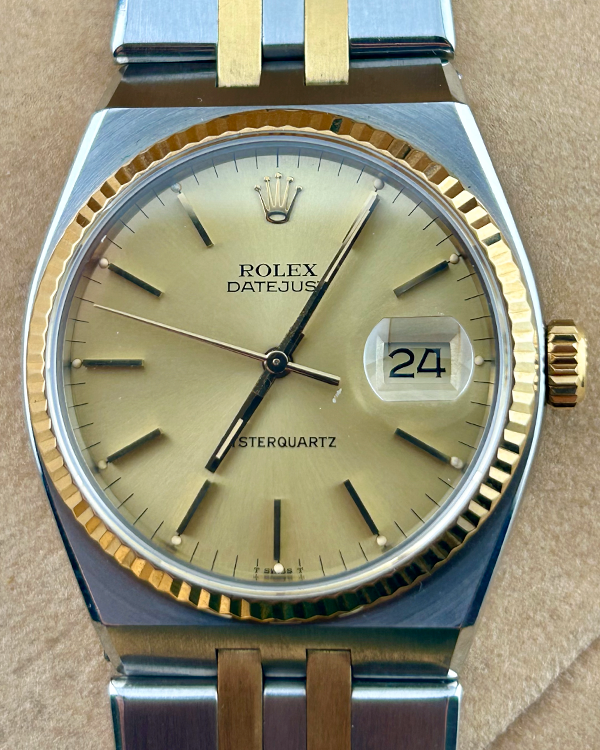 Rolex Datejust Oysterquartz 36MM Quartz Champagne Dial Two-Tone Bracelet (17013)