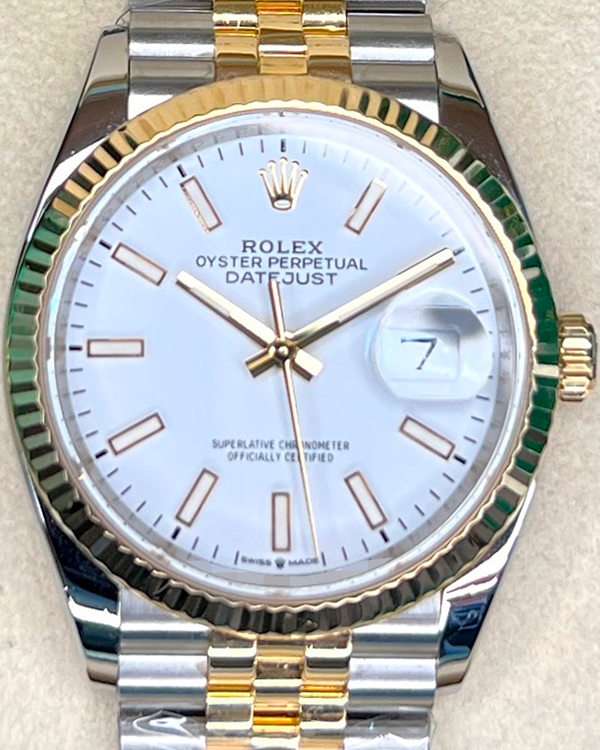 2020 Rolex Datejust 36MM White Dial Two-Tone Jubilee Bracelet (126233)