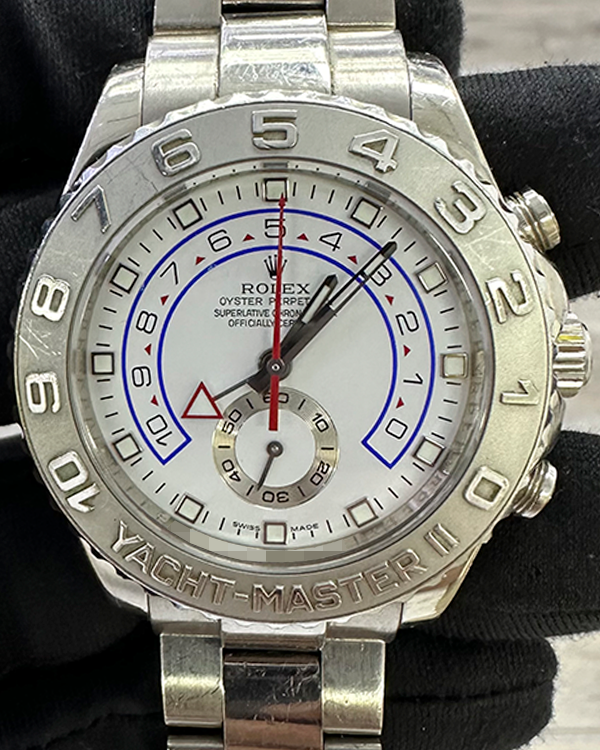 2009 Rolex Yacht-Master II 44MM White Dial White Gold Bracelet (116689)