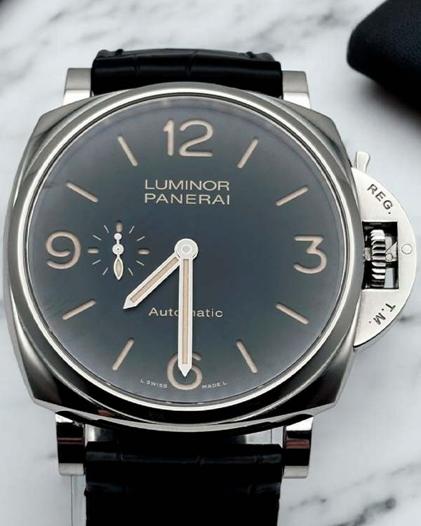 Panerai Luminor Due 45MM Black Dial Leather Strap (PAM00674)