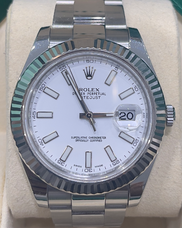 Rolex Datejust 41 Oystersteel White Index Dial (126300)