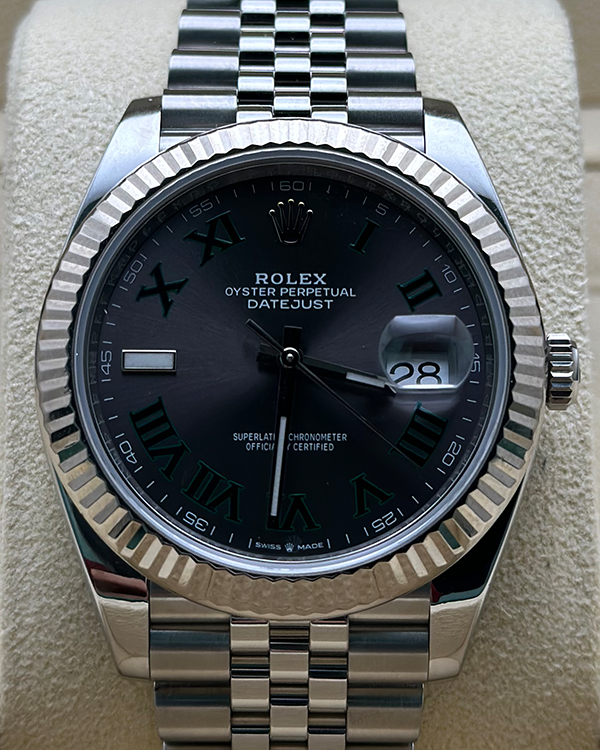 2019 Rolex Datejust 41MM "Wimbledon" Jubilee Bracelet Oystersteel And White Gold Slate Dial (126334)