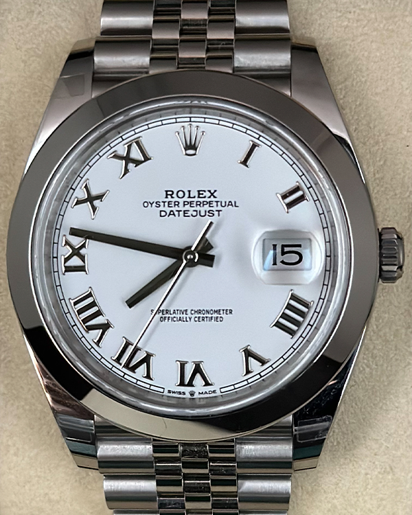 2021 Rolex Datejust 41MM Jubilee Bracelet Oystersteel White Dial (126300)