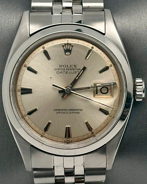 Rolex Datejust Vintage 36MM Pie-Pan Silver Dial Steel Jubilee Bracelet (1600)