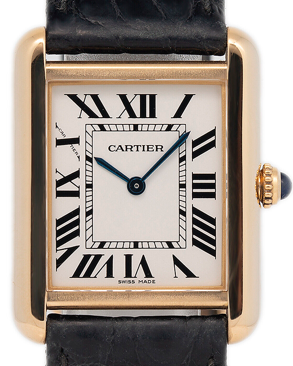 Cartier Tank Solo 24MM Silver Dial Leather Strap (W5200002)