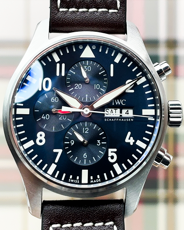 2019 IWC Schaffhausen Pilot Chronograph "Le Petit Prince" 43MM Blue Dial Leather Strap (IW377714)