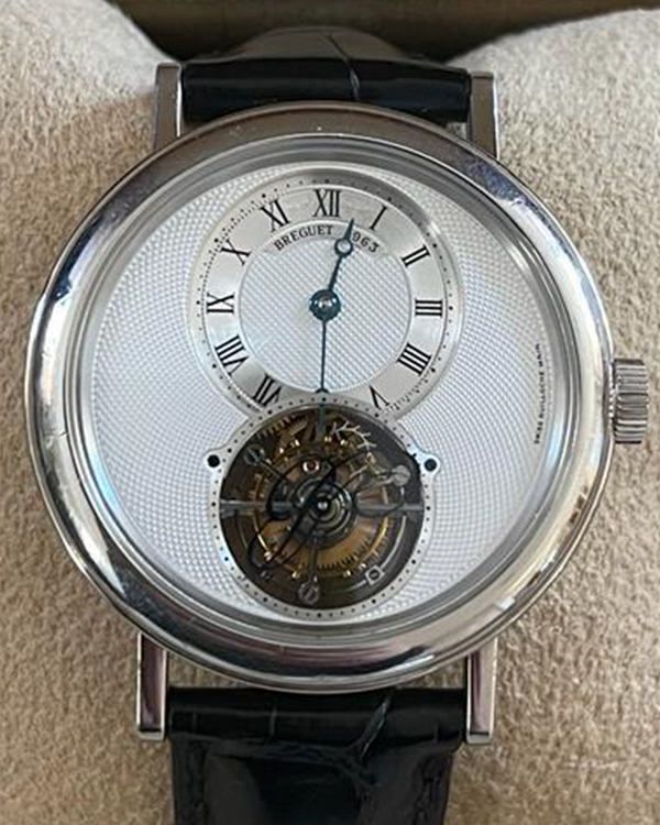 Breguet Classique Complications Tourbillon 39MM Silver Dial Leather Strap (5357PT/1B/9V6)