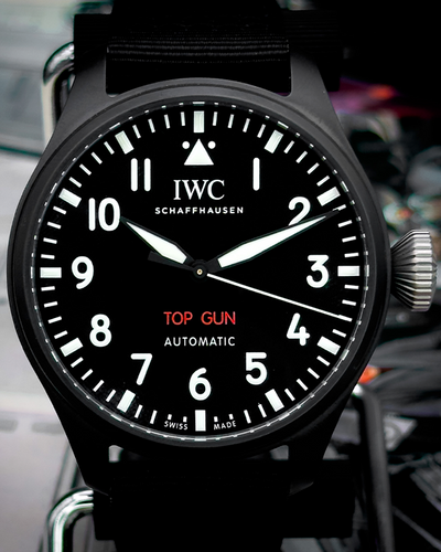 2024 IWC Schaffhausen Big Pilot Top Gun 43.8MM Black Dial Textile Strap (IW329801)