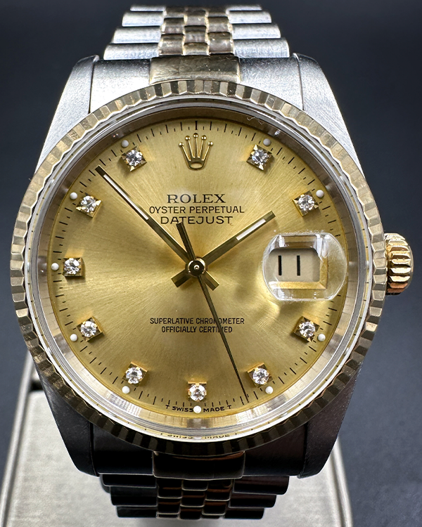 1991 (X serial) Rolex Datejust 36MM Champagne Dial Two-Tone Jubilee Bracelet (16233)