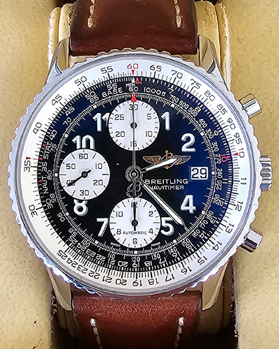 2003 Breitling Old Navitimer II 41MM Black Dial Leather Strap (A13322)