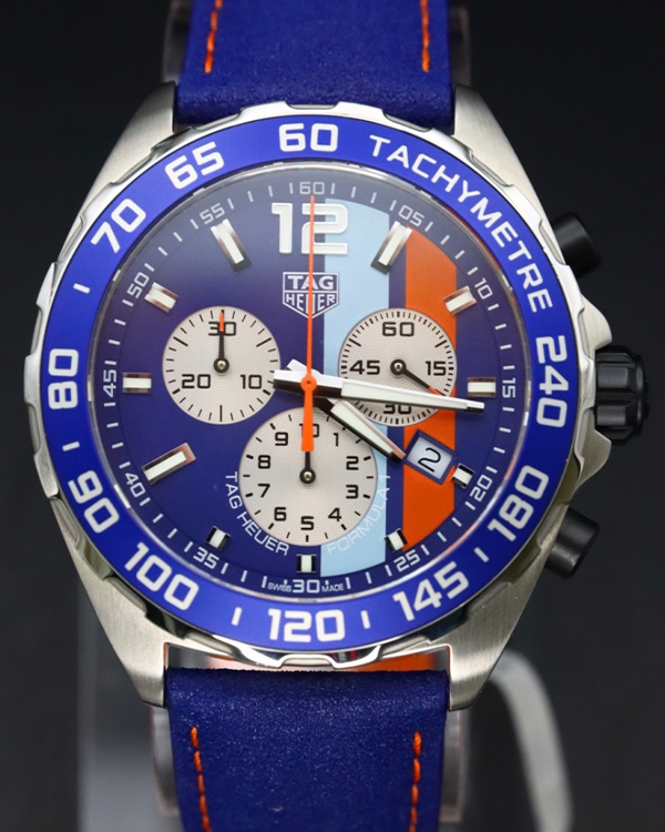 No Reserve - 2022 TAG Heuer Formula 1 Quartz Chronograph Gulf Edition Steel Blue Dial (CAZ101N.FC8243)