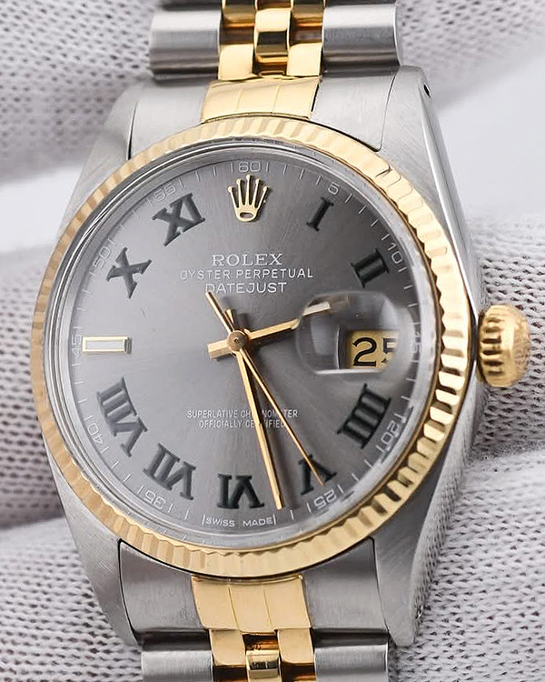 Rolex Datejust "Wimbledon" 36MM Aftermarket Slate Dial Two-Tone Jubilee Bracelet (16013)