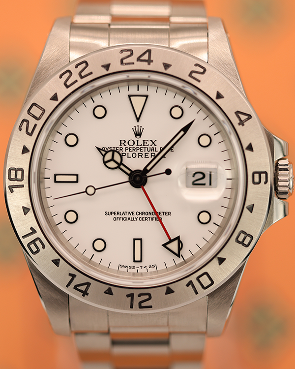 Rolex Explorer II "Polar" 40MM White Dial Steel Bracelet (16570)