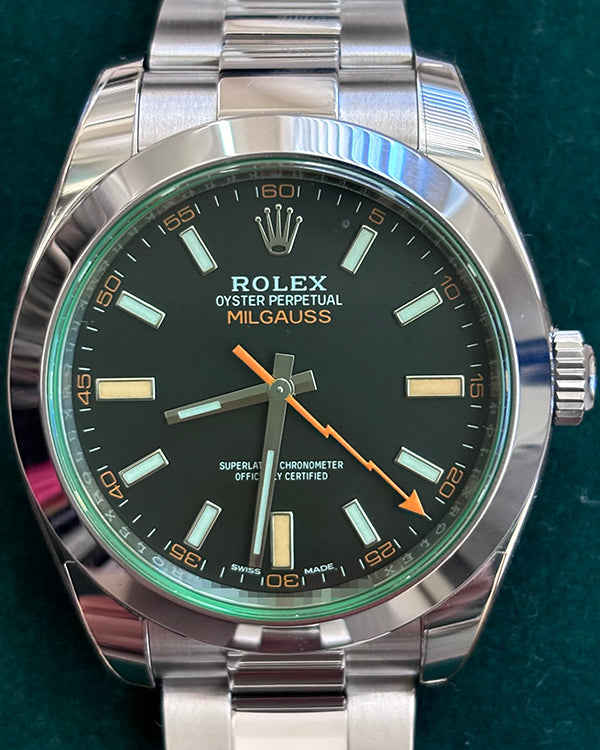 2022 Rolex Milgauss 40MM Black Dial Oyster Bracelet (116400GV)