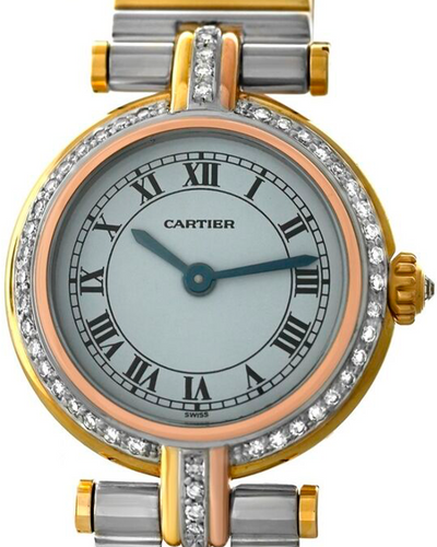 Cartier Trinity Vendome Vintage 21MM Quartz White Dial Tri-Tone Bracelet (8100)