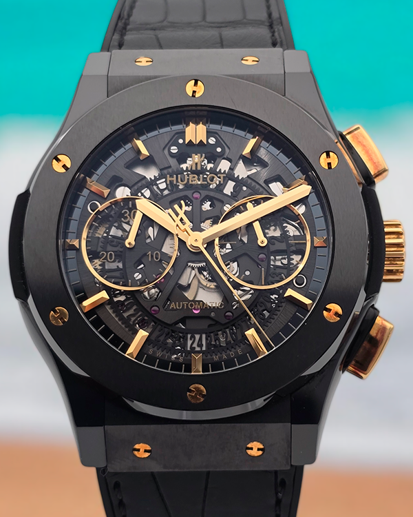 2021 Hublot Classic Fusion Aerofusion 45MM Skeleton Dial Leather Strap (525.CM.0180.LR.SEA)