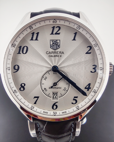 2018 Tag Heuer Carrera Heritage Calibre 6 39MM Silver Dial Leather Strap (WAS2111.FC6293)