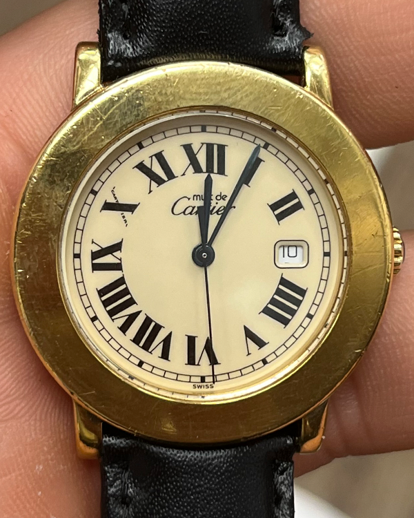 Cartier Must de Cartier Ronde 33MM Quartz Silver Dial Aftermarket Leather Strap (1800)