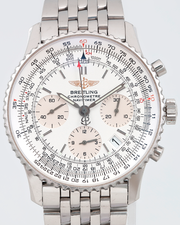 Breitling Navitimer 42MM Silver Dial Steel Bracelet  (A23322)