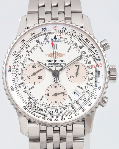 Breitling Navitimer 42MM Silver Dial Steel Bracelet  (A23322)