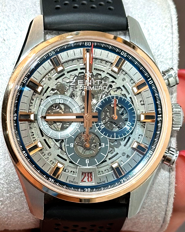 Zenith El Primero Chronomaster 42MM Skeleton Dial Rubber Strap (51.2081.400/78.C810)