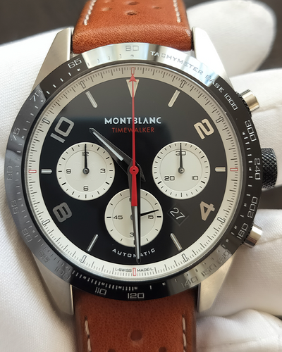 2024 Montblanc Timewalker 43MM Black Dial  Leather Strap (119942)