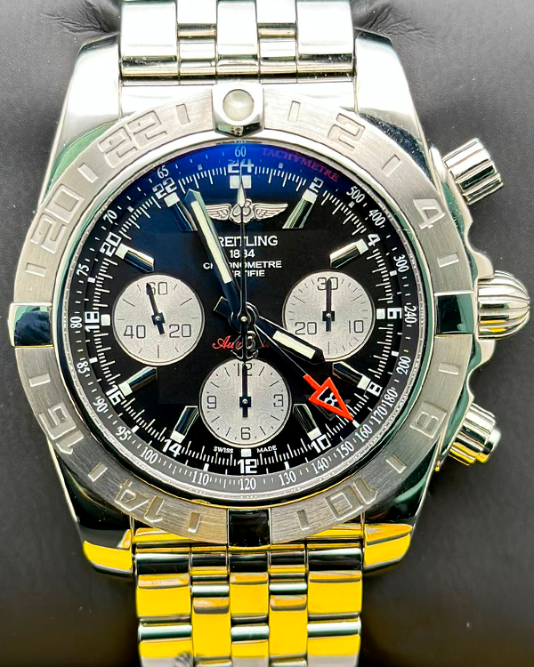 Breitling Chronomat 44 GMT 44MM Steel Black Dial Bracelet (AB0420)