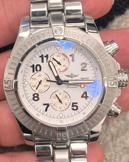 Breitling Super Avenger 48MM White Dial Steel Bracelet (A13370)