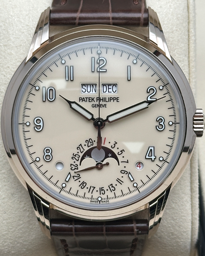 2020 Patek Philippe Grand Complications Perpetual Calendar 40MM Ivory Dial Leather Strap (5320G-001)