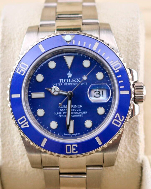 Rolex Submariner Date "Smurf" 40mm Blue Dial White Gold Bracelet (116619LB)